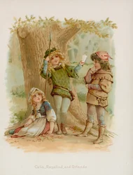 Celia, Rosalind and Orlando from Shakespeare