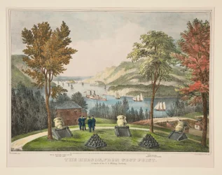 The Hudson, from West Point. Grounds of the U.S. Military Academy