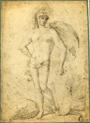 Standing Nude Warrior, Possibly Mars, with Shield