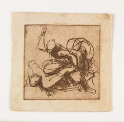 Study of Two Male Figures Fighting