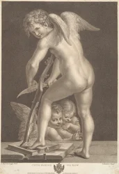 Cupid Carving a Bow