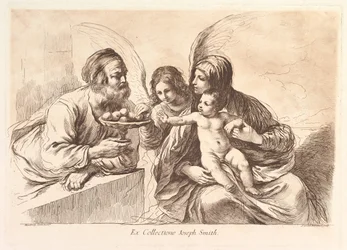 Holy Family with an Angel Who Offers Fruit to the Christ Child: Raccolta di Alcuni Disegni