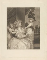 Jane, Countess of Harrington, with Her Children, Lord Petersham and Honorable Lincoln Stanhope