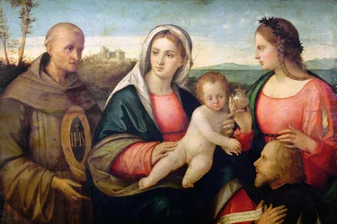 Sacra Conversazione: St. Bernardino and a Female Saint presenting a Donor, c.1525