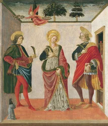 Saint Cecilia Between Saint Valerian and Saint Tiburtius with a Donor