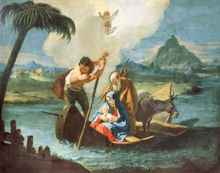 Holy Family Crossing Nile on Their Flight into Egypt