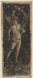 Cherub on a Vase with Inscription: 