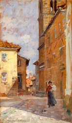On street in Volterra