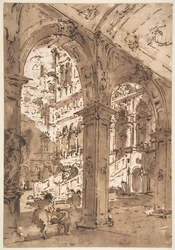 Architectural Capriccio: Courtyard of a Palace