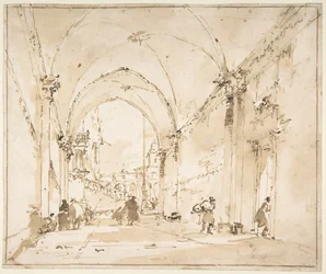 Architectural Capriccio: Vaulted Passageway Leading to a Square