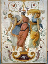Fresco of Three Dancing Girls