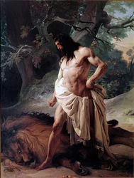 Samson Watches The Lion He Just Killed With Bare Hands