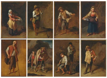 Eight Figures Studies of Peasants and Shepherds