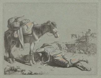 Shepherd in Repose near a Pack Horse