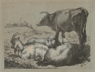 Standing Ox, Two Sheep, and a Goat, c. 1762