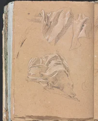 Verona Sketchbook: Drapery studies page 90, 1760