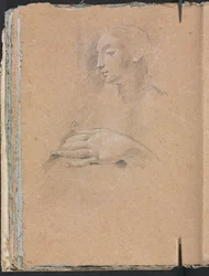 Verona Sketchbook: Female Head and Left Hand, Page 42, 1760