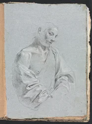 Verona Sketchbook: Male Figure with Drapery (page 71, 1760)