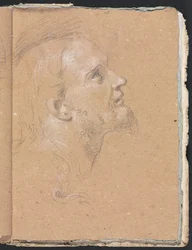 Verona Sketchbook: Male head in profile page 91