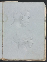 Verona Sketchbook: Two heads (page 85)