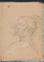 Verona Sketchbook: Woman with closed eyes (page 15)