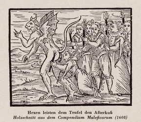 Witches kissing the devil