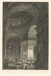 Interior of St. Peter’s, with the Illumination of the Cross of St. Peter
