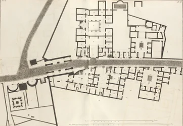Large plan of the entrance of the town of Pompeii, and its surrounding buildings, 1804