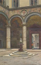 Courtyard of the Palazzo Vecchio, Florence, 19th century