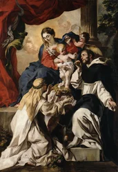 The Enthroned Virgin and Child with Saint Dominic and Saint Catherine of Siena (Madonna of the Rosary)