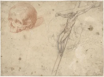 Sketch of Crucifix and Skull
