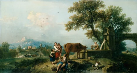 A Pastoral Scene with Cowherds
