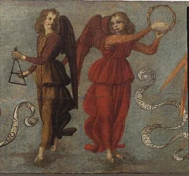 Angels Playing the Tambourine and Triangle (detail)