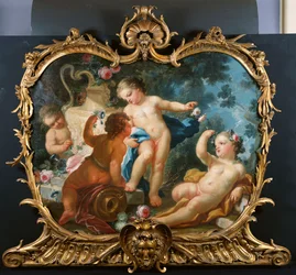 An Overdoor with Putti Disporting