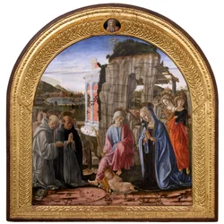 Nativity with Saint Bernard and Thomas Aquinas
