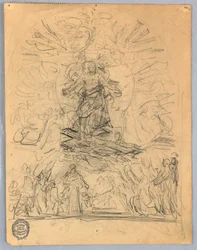 Sketch of Figure on a Cross