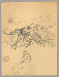 Sketch of Figures Bearing a Cross
