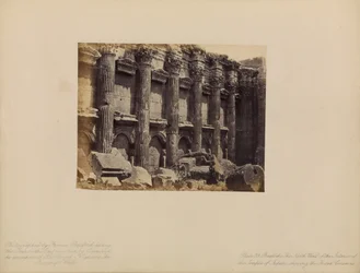 Baalbek - The North Wall of the Interior of the Temple of Jupiter, Showing the Fluted Columns