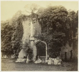 Ruins of Raglan Castle in Monmouthshire