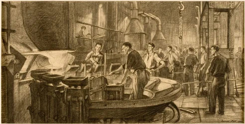 Pouring Molten Brass