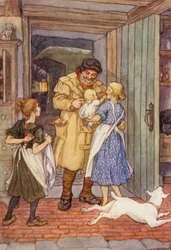 Illustration for The Cricket on the Hearth by Charles Dickens