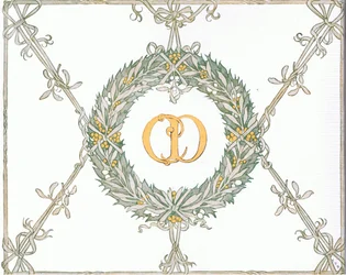 Inside cover design, from The Magic Fishbone pub.by Warne & Co, c.1940