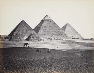 Pyramids of El-Gizeh, from the Southwest