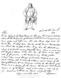 A Letter and Portrait of Francis Grose, 1772