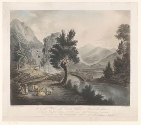 View of Keswick Lake with the Lodore Waterfalls