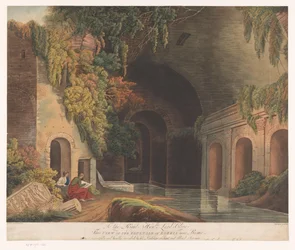 Two Draftsmen at the Nymphaeum of Egeria in the Caffarella Park near Rome
