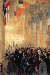 Service in Notre Dame, giving thanks for victory after the Great International War