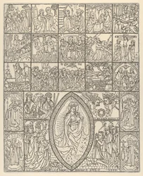 The Fifteen Mysteries and the Virgin of the Rosary Modern Impression