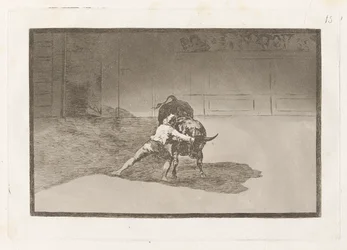 The Famous Martincho Places the Banderillas Playing the Bull with the Movement of his Body, Plate 15 from La tauromaquia