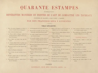 Explanatory Sheet, from La tauromaquia (Third Edition)
